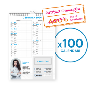 100 Calendari Audioprotesista 2026 da Parete 100% Personalizzabile