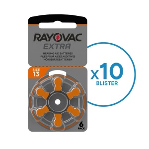 10 Blister Pile Rayovac Modello 13 Arancioni (6 Pile)
