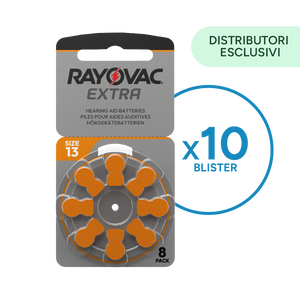10 Blister Pile Rayovac Modello 13 Arancioni (8 Pile)
