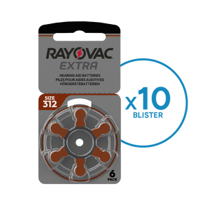 10 Blister Pile Rayovac Modello 312 Marroni (6 Pile)