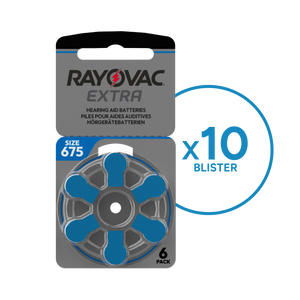 10 Blister Pile Rayovac Modello 675 Blu (6 Pile)